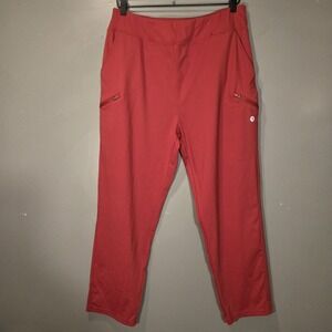 Santiny Yoga Pants Activewear Workout Lounge Five Pockets, Women's Size XL, Red